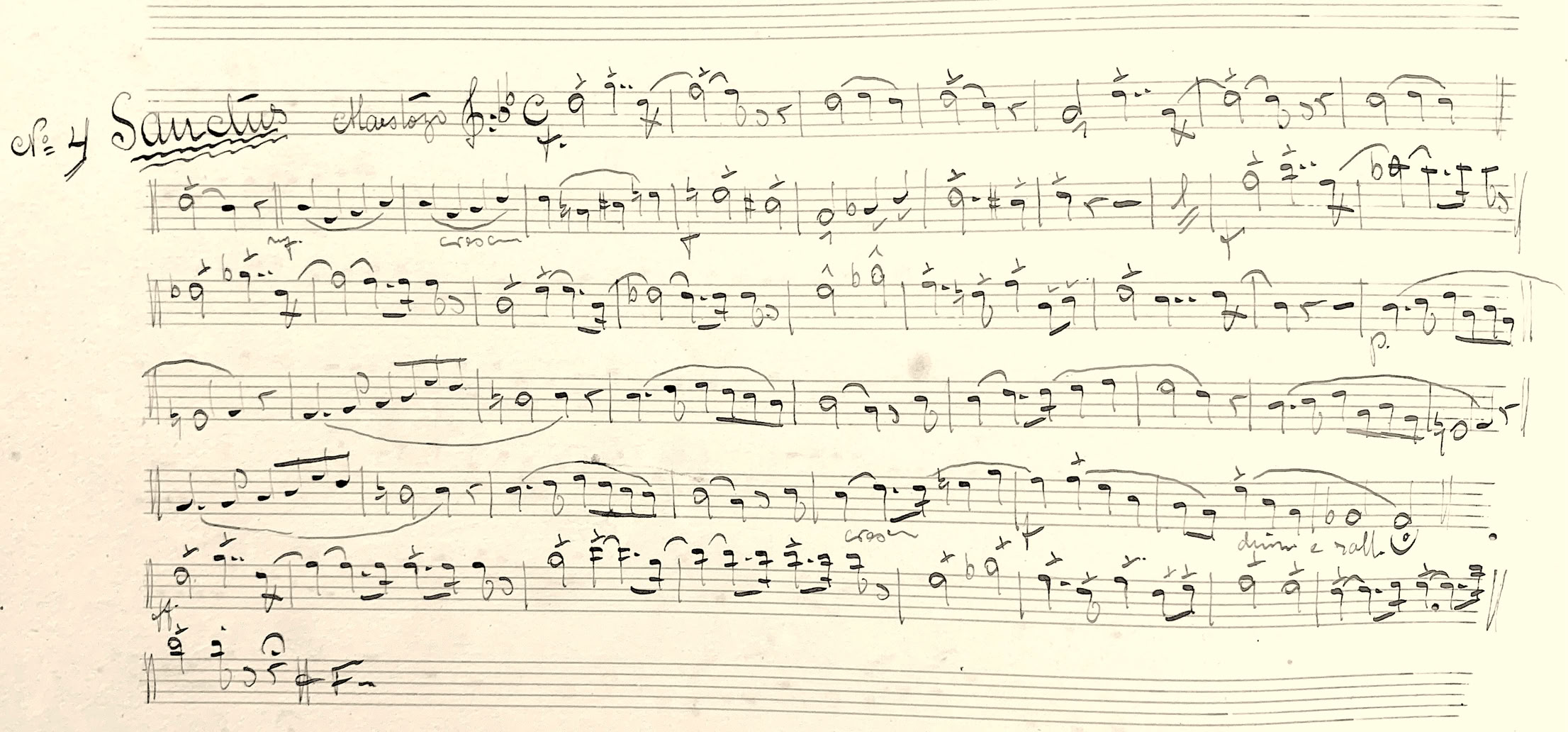 Sanctus da Missa em Fá de Francesco Farina. Acervo de A.A.Bispo